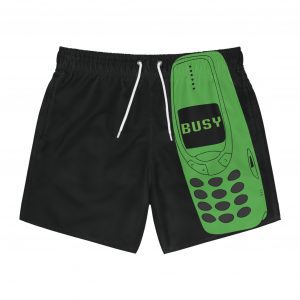 KINDA BUSY 03 Black/Green big phone style BEACH TRUNKS
